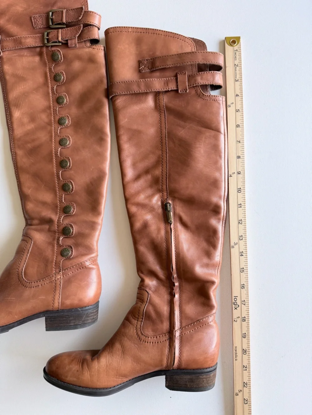 Sam Edelman Brown Leather Riding Boots 7M Knee High Ren Faire Cosplay